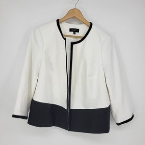 Talbots White and Black Blazer
